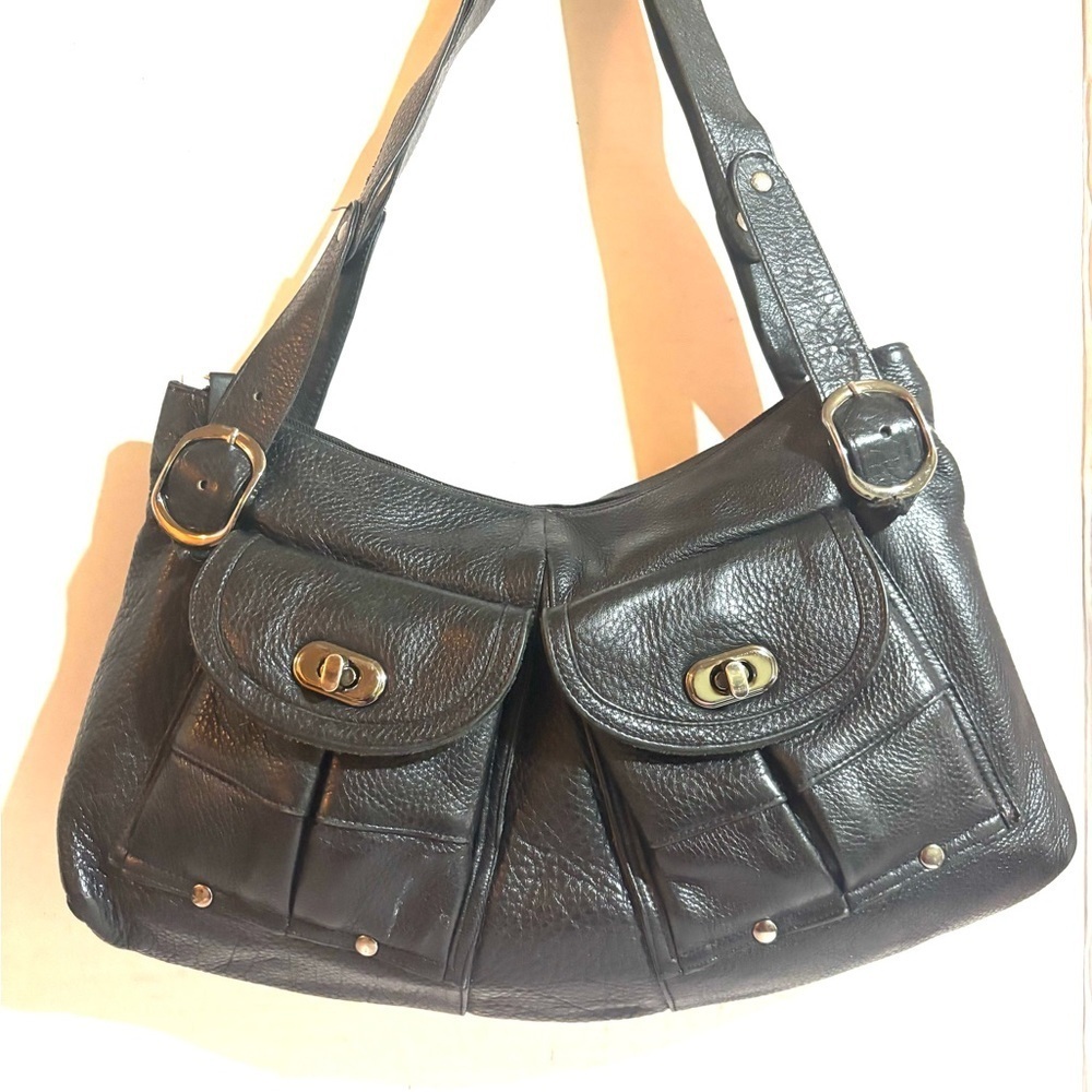 Carla Mancini black Leather Shoulder Bag